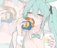 보컬로이드)맥날 먹는 미쿠.jpg