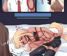 여친에게 밧줄과 성인장난감을 들이미는 만화