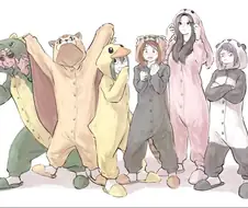 귀여운 여고생들이 동물 잠옷 사는 만화.manga