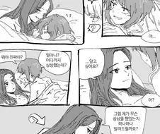 마침내 첫경혐을 한 후 대화를 나누는 백합커플.manga