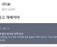 한 번에 많이 들어온 금액이 발견되었습니다.