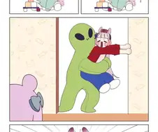 말딸) 고루시가 외계인에게 납치 당하는걸 본 멕퀸 만화.manhwa