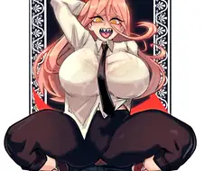 체인소맨,후방)무슨소리야 파워의 가슴은 크잖아