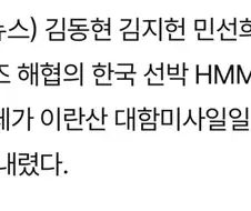 나무호 피격은 이란이 쏜 것 같다고결론 나네