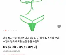 아슬아슬한 마이크로 비키니 착용샷