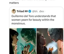 ＇기예르모 델토로는 여자들이 괴물안의 내면적 아름다움을 갈망한다는걸 이해해＇