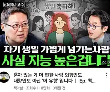 지능이 높을수록 생일을 가볍게 넘긴데!