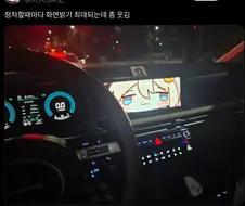 자동차 네비 화면이 얼탱