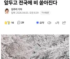 “벚꽃구경 취소하세요”…주말 앞두고 전국에 비 쏟아진다