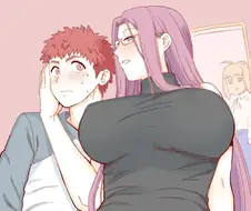 (FATE)동거인들 몰래 시로를 유혹하는 라이더.MANGA