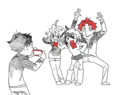 단다단)단체 셀카 찍기