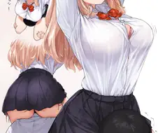 여고생이 너무 무거워서 힘들어하는 남자