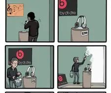 헤드셋 비싸게 파는 방법 미국 만평.manga