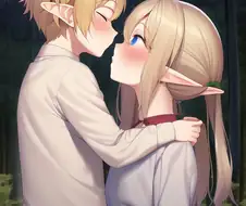 AI 그림) 엘프랑 인간 소꿉친구는 잘 안나오네