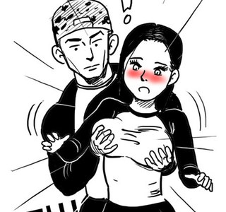 헬스장에서 여자 가슴 만지는 manhwa