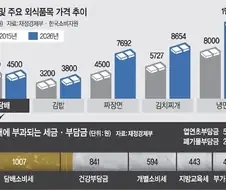 의외로 가격 상승률이 낮은것