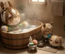 [말딸] 목욕을 했어용