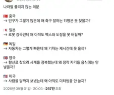 나라별 풀리지 않는 의문