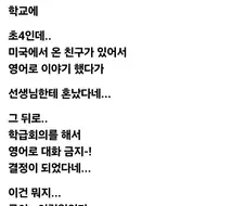 학교에서 영어로 대화했다고 혼난 초등학생.jpg