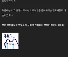 피로 쓰여진 안전규칙