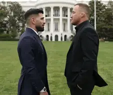 UFC) 백악관 경기에앞서 트럼프 만나러간 메인, 코메인