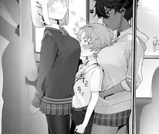 전철에서 남자애를 괴롭히는 나쁜 누나들.manga