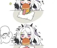 블루아카)햄버거 먹는 히나.manwha
