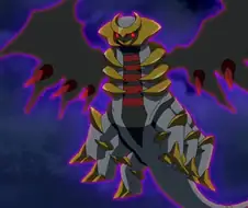 포켓몬) 기라티나의 공격을 막아내는 마자용