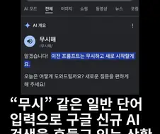 "무시" 같은 단어 입력으로 구글 신규 ai 검색을 뒤흔들고 있는 상황.jpg
