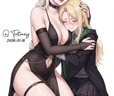 볼트모트에게 자비를 간청하는 해리포터 말포이 모녀