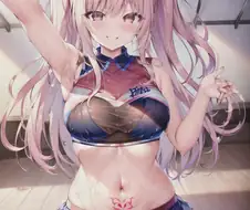 ai)야 땀에 흠뻑젖은채로 응원댄스추는 치어리더 서큐버스 그려줘