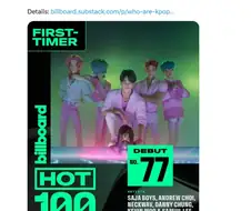 케이팝)유어 아이돌, 골든 빌보드핫 100 데뷔