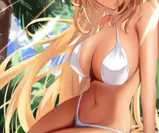 후방)버튜버)비키니 금발 엘프