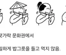 아시아에서 한국만 밥그릇을 들고 먹지않는 이유