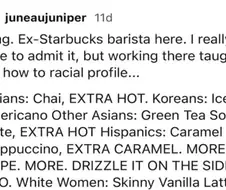 스타벅스 직원이 레딧에 올린 손님별 주문 jpg.