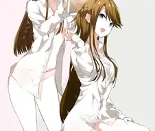 @) 서로 머리 만져주는 우미와 메구미.